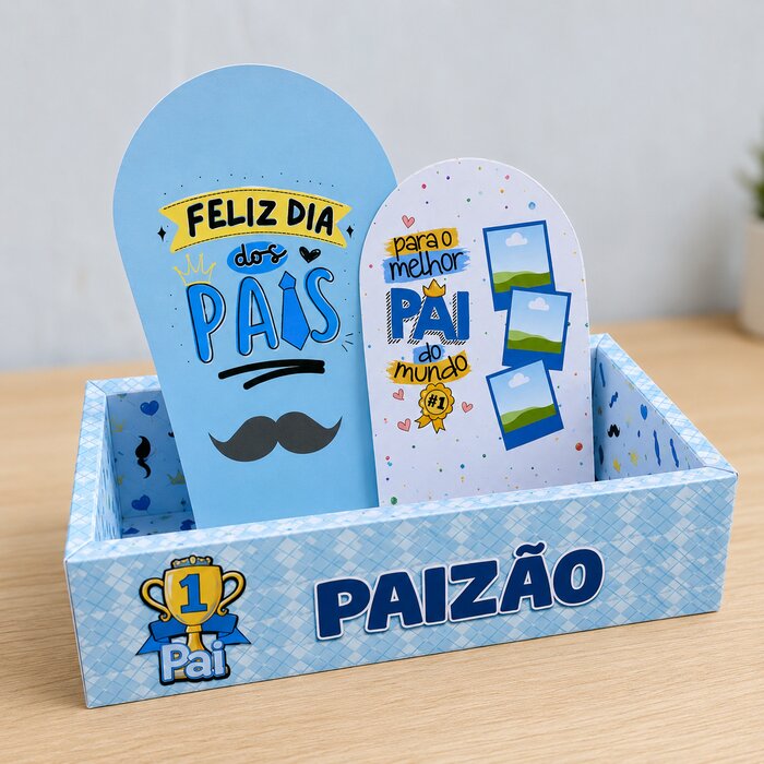 Cesta com Foto Azul