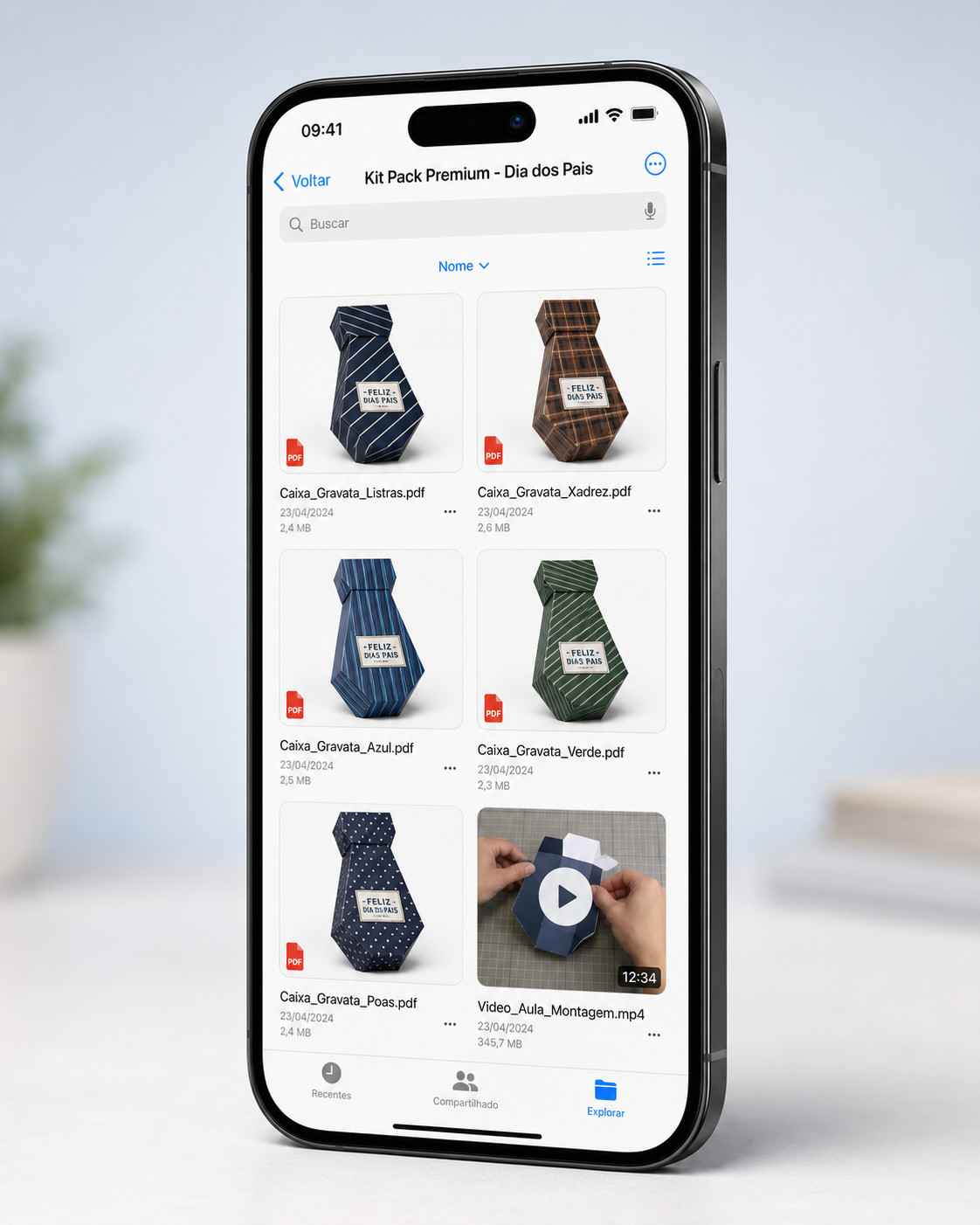 Todos os arquivos organizados no celular